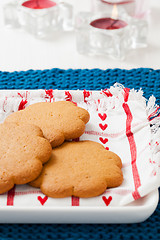 Image showing Gingerbread biscuits on plate