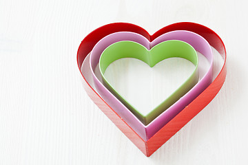 Image showing Colorful heart shapes