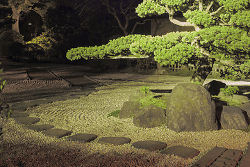 Image showing night in zen garden