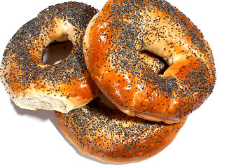 Image showing bagels with poppy seeds