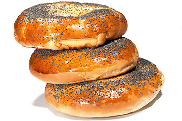 Image showing bagels with poppy seeds