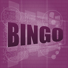 Image showing bingo word on digital screen