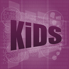 Image showing kid word on a virtual digital background