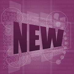 Image showing Job, work concept: words new on digital screen