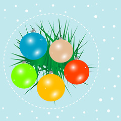 Image showing Merry christmas and happy new year balls on background