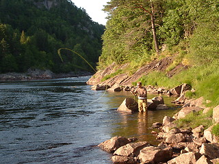 Image showing Salmon fishing