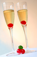 Image showing Colourful Champagne Cocktails