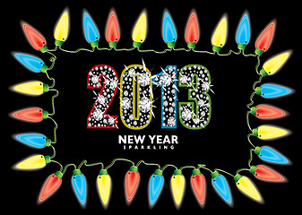 Image showing New year 2013 fairy lights