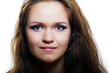 Image showing portrait of an attractive girl. fashion makeup