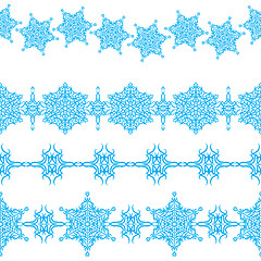 Image showing vector set of seamless Christmas ornaments borders