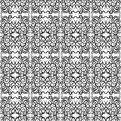 Image showing Vector seamless lace pattern. Black on a white background