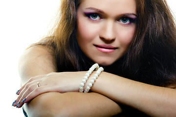 Image showing portrait of an attractive girl. fashion makeup