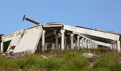 Image showing The remains of the destroyed industrial building