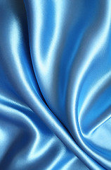 Image showing Smooth elegant blue silk as background