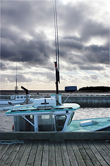 Image showing Boat moored at the dock