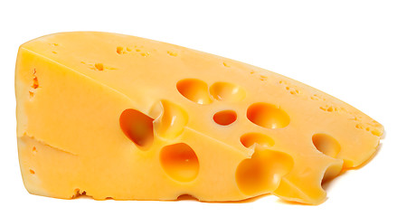 Image showing Piece of cheese on white background