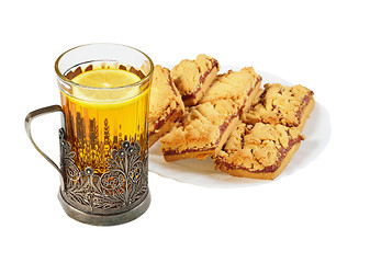 Image showing Tea cup and cookies
