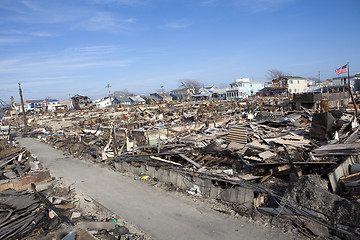 Image showing NEW YORK -November12: Destroyed homes during Hurricane Sandy in 