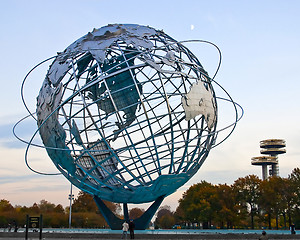 Image showing Globe Sculpture  In Corona Park of Queens 