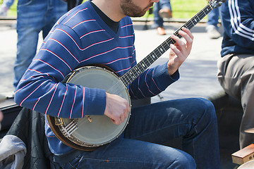Image showing Busker-Banjo player. 