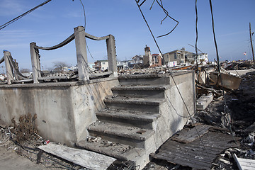 Image showing NEW YORK -November12: Destroyed homes during Hurricane Sandy in 