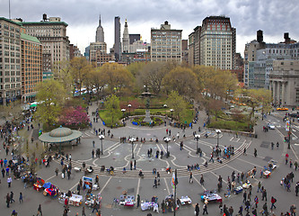 Image showing Union Square, New York. Vew from above 