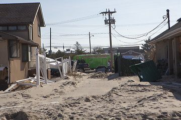 Image showing NEW YORK -November12:Destroyed homes during Hurricane Sandy in t