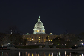 Image showing The United States Capitol at night