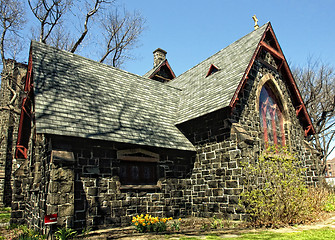 Image showing Facadeof the catholic church