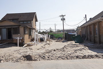 Image showing NEW YORK -November12:Destroyed homes during Hurricane Sandy in t