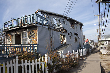 Image showing NEW YORK -November12: The fire destroyed around 100 houses durin