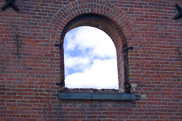 Image showing Castel window with blue sky