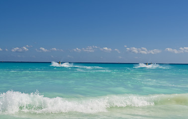 Image showing Morning waves at Caribbean sea