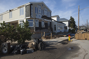 Image showing NEW YORK -November12:Destroyed homes during Hurricane Sandy in t