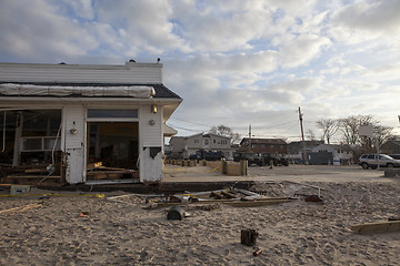 Image showing NEW YORK -November12:Destroyed homes during Hurricane Sandy in t