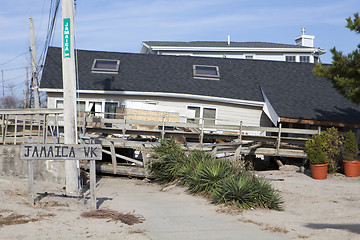 Image showing NEW YORK -November12:Destroyed homes during Hurricane Sandy in t