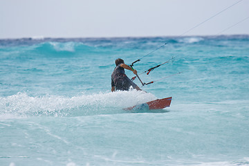 Image showing Ready to fly up kite surfer