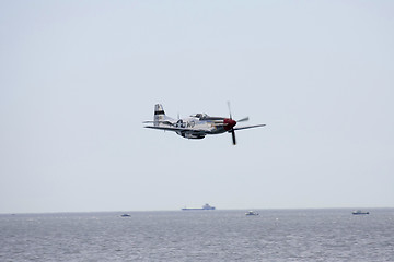 Image showing A plane performing in an air show at Jones Beach 