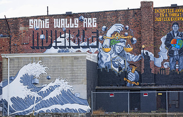 Image showing Graffiti wall in New York