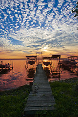 Image showing Sunrise on lake 