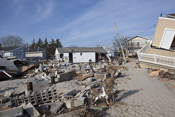 Image showing NEW YORK -November12:Destroyed homes during Hurricane Sandy in t