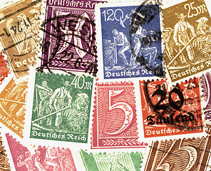 Image showing colourful vintage stamps