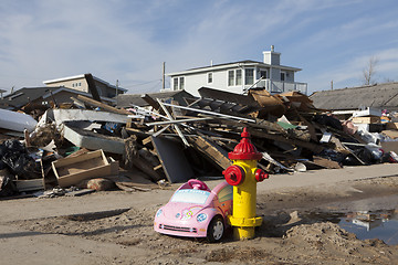 Image showing NEW YORK -November12:Destroyed homes during Hurricane Sandy in t