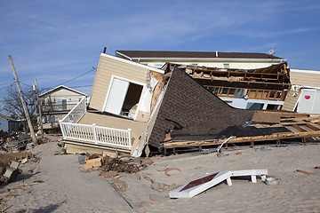 Image showing NEW YORK -November12:Destroyed homes during Hurricane Sandy in t