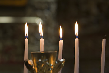 Image showing Burning Candles at Church of the Holy Sepulchre