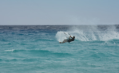 Image showing Ready to fly up kite surfer