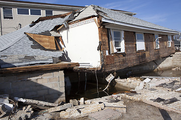 Image showing NEW YORK -November12:Destroyed homes during Hurricane Sandy in t