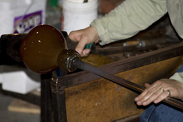 Image showing Glass Blower at Work