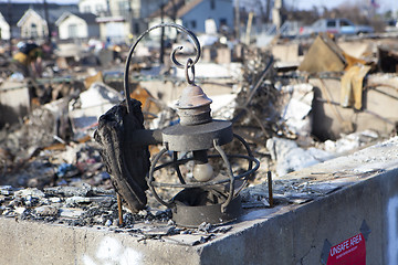 Image showing NEW YORK -November12: Destroyed homes during Hurricane Sandy in 