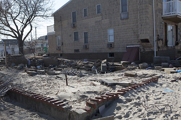 Image showing NEW YORK -November12:Destroyed homes during Hurricane Sandy in t